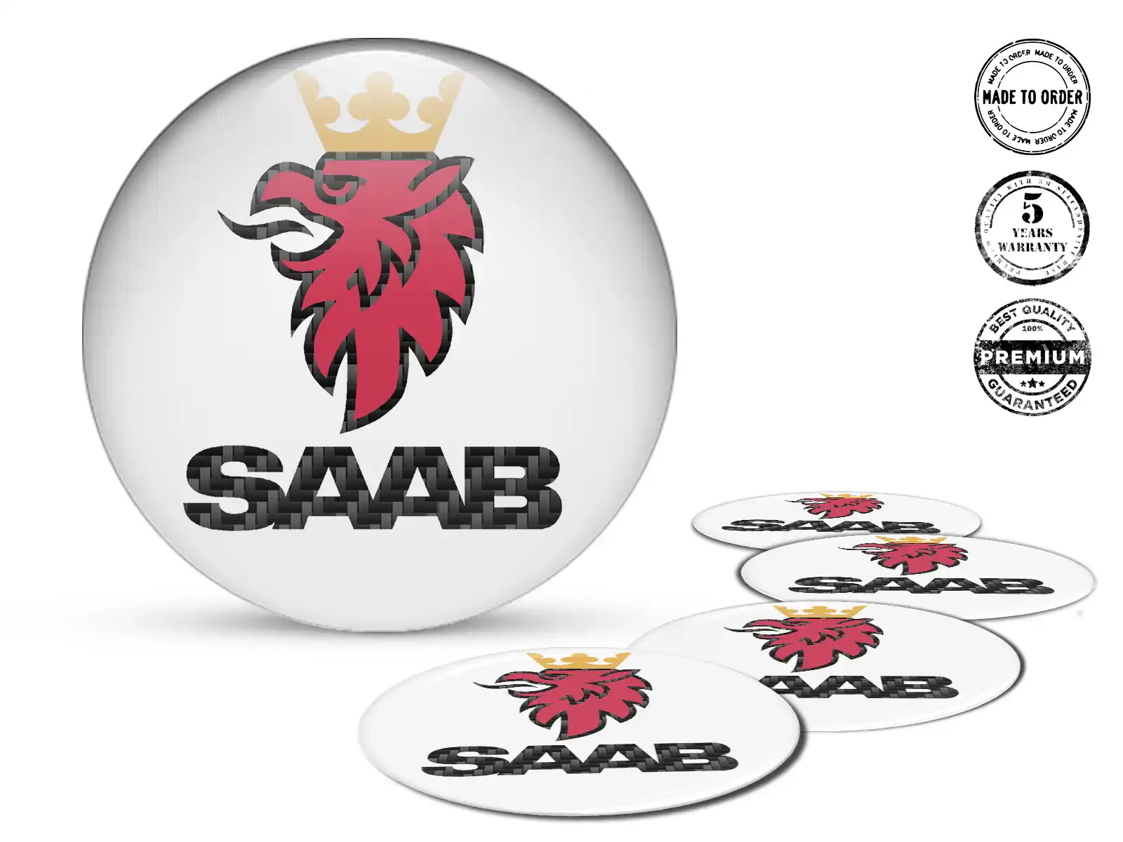 Saab Dome-Sticker-Logo Premium Silikon-Design